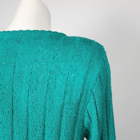Vintage Just Nort Green knit Beaded Sweater - Picture 5 of 11